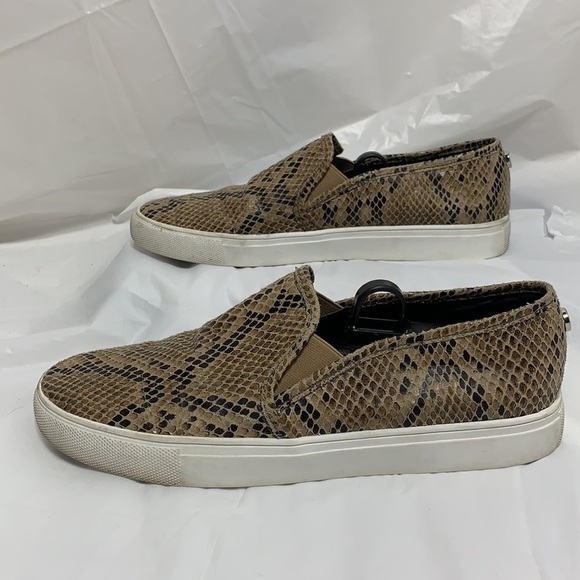 WOMEN’S Steve Madden Symba Tan Dark Brown Snake Skin Slip on shoe size 10M - Picture 7 of 11